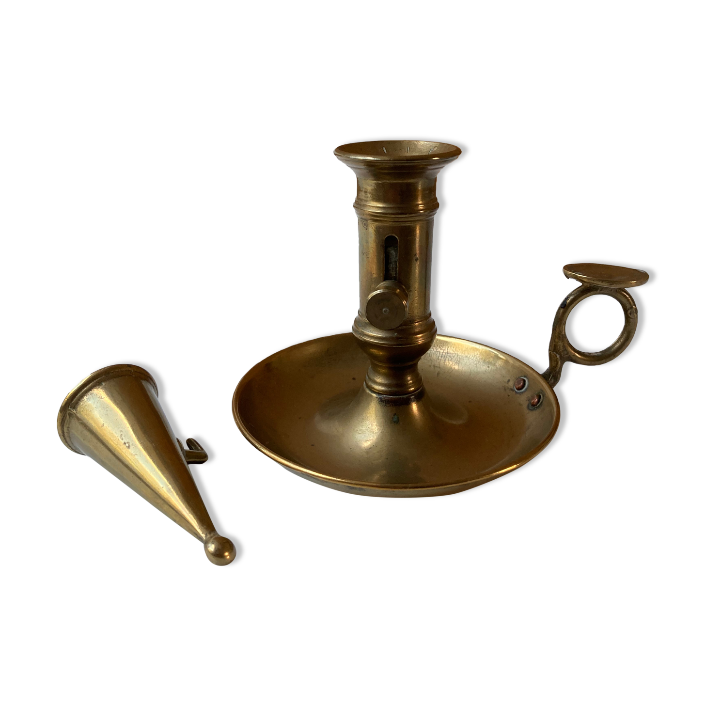 Brass hand candle holder