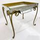 Pair of side tables, glass and brass, 1940s