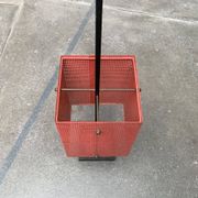 Minimalist perforated steel umbrella stand, 1960s