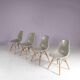 1960s set of 4 dining chairs in “sea foam” green fiberglass / Charles & Ray Eames / Herman Miller, USA