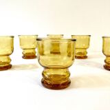 6 Pernod SA amber glass glasses