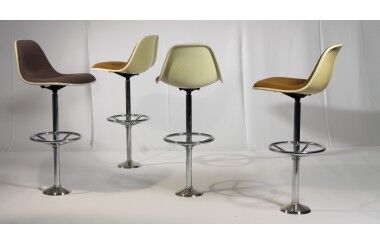 Vintage Bar Stools By Ray & Charles Eames For Herman Miller, Set Of 4