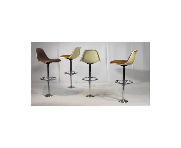 Vintage Bar Stools By Ray & Charles Eames For Herman Miller, Set Of 4 |  Selency
