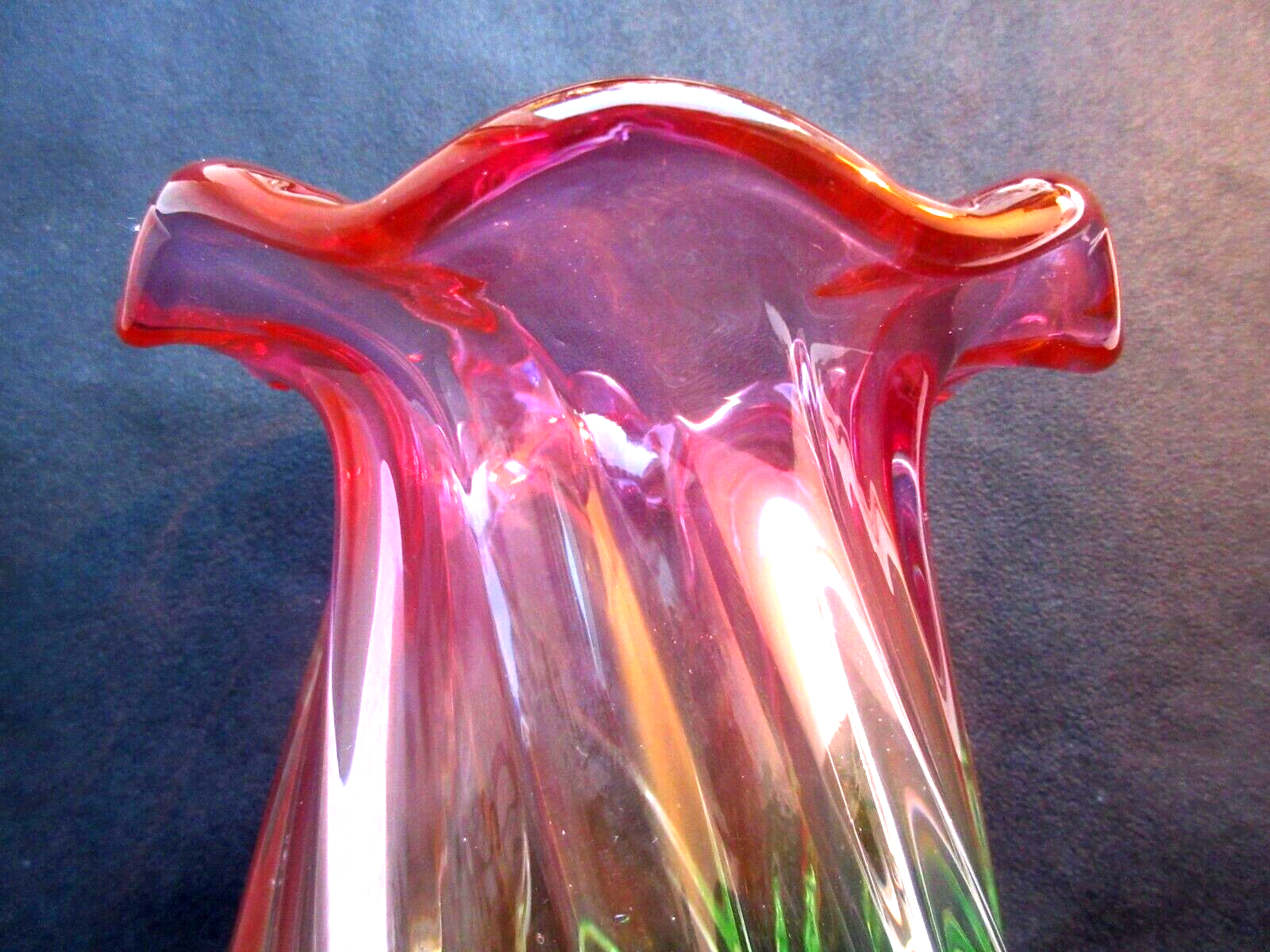 Murano crystal art deco vase