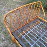 Lit en rotin vintage 60