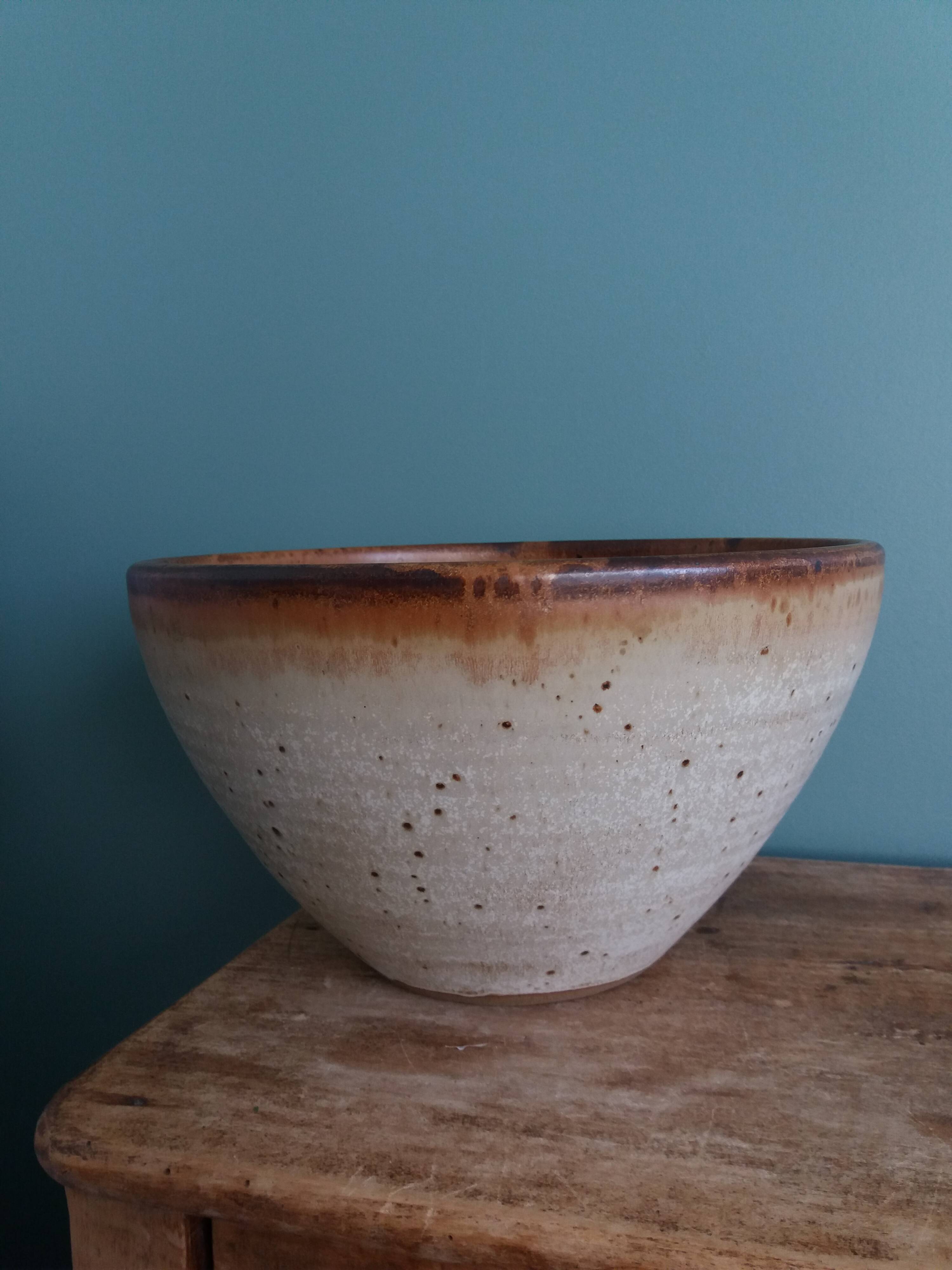 Stoneware salad bowl from Puisaye Jean-Pierre Prud'homme