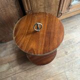 Double top pedestal side table