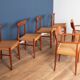 Retro 1960s set of six danish solid teak dining chairs papercord seats dyrlund arne hovmand olsens m