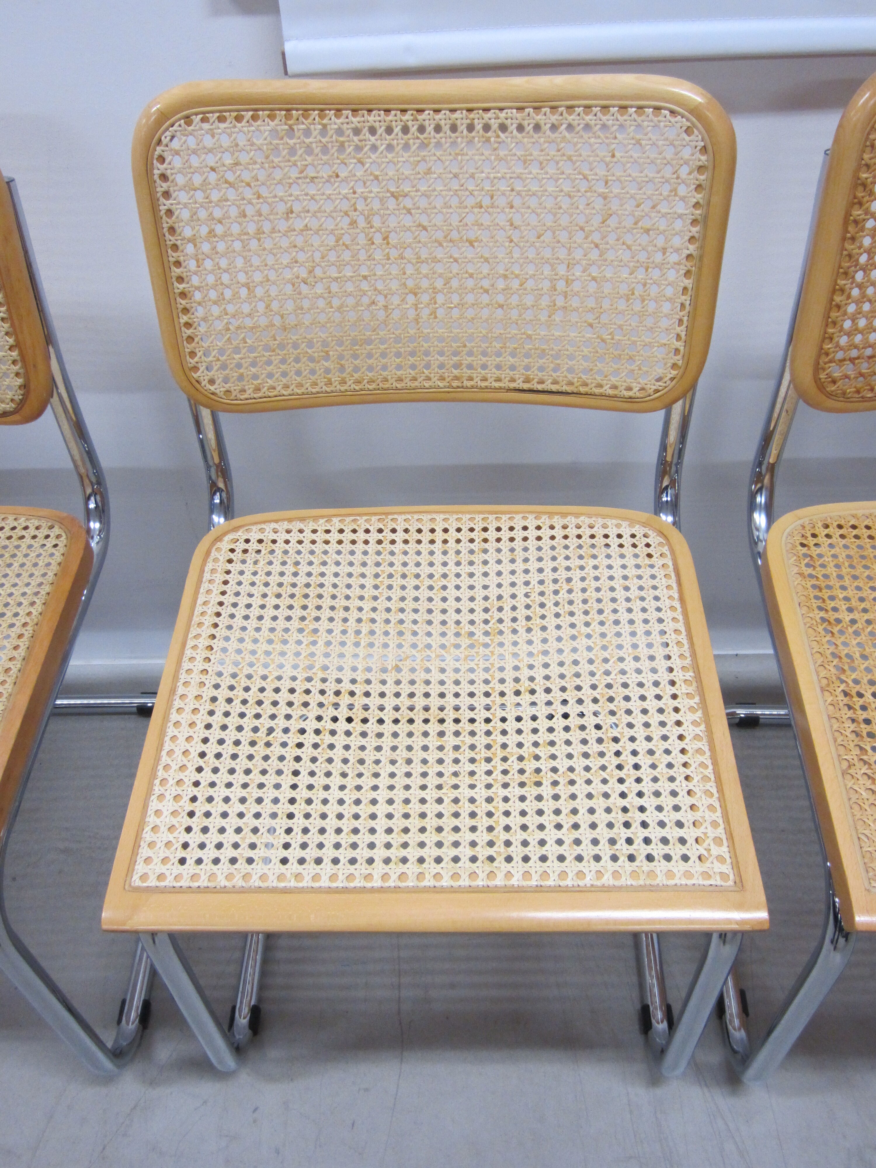 Series of 4 Cesca B32 chairs by Marcel Breuer