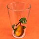 2 decorated glasses Pear / Cherry Reims France
