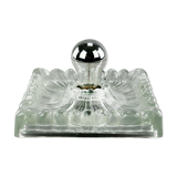 60s 70s lamp light wall lamp Hustadt Leuchten ice glass space age design 60s
