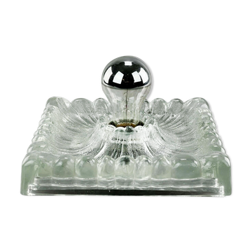 60s 70s lamp light wall lamp Hustadt Leuchten ice glass space age design 60s