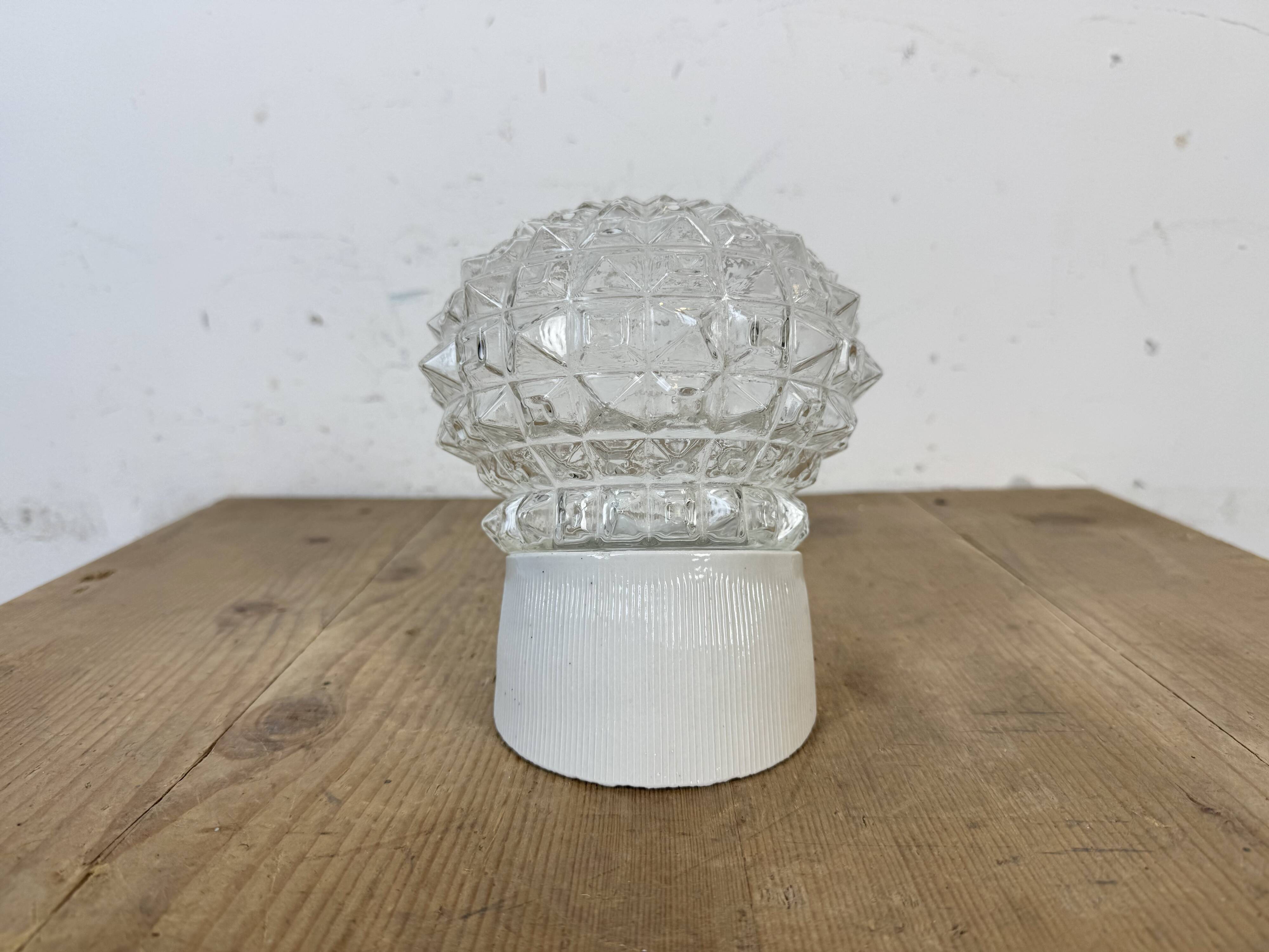 Vintage White Porcelain Wall Light, 1970s