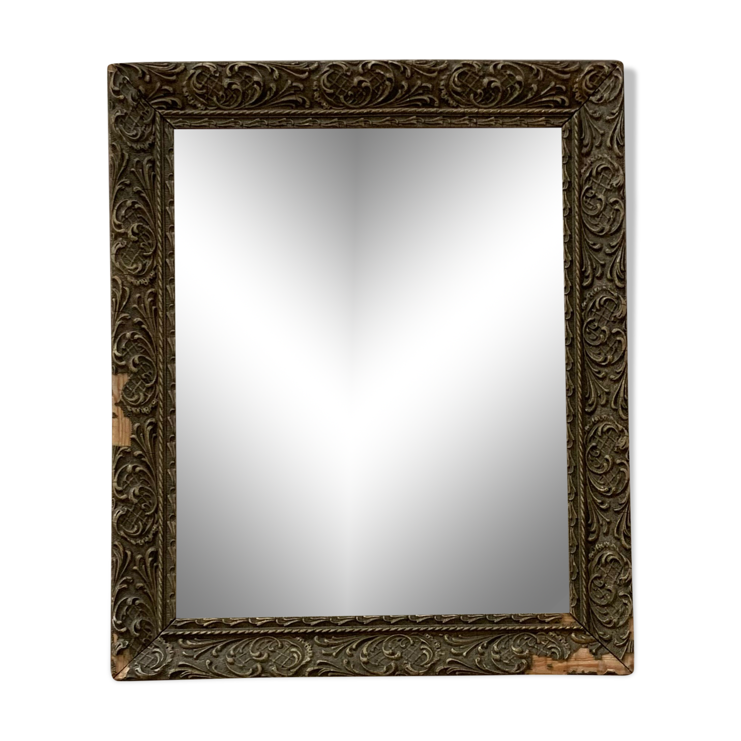 Old stitched golden mirror