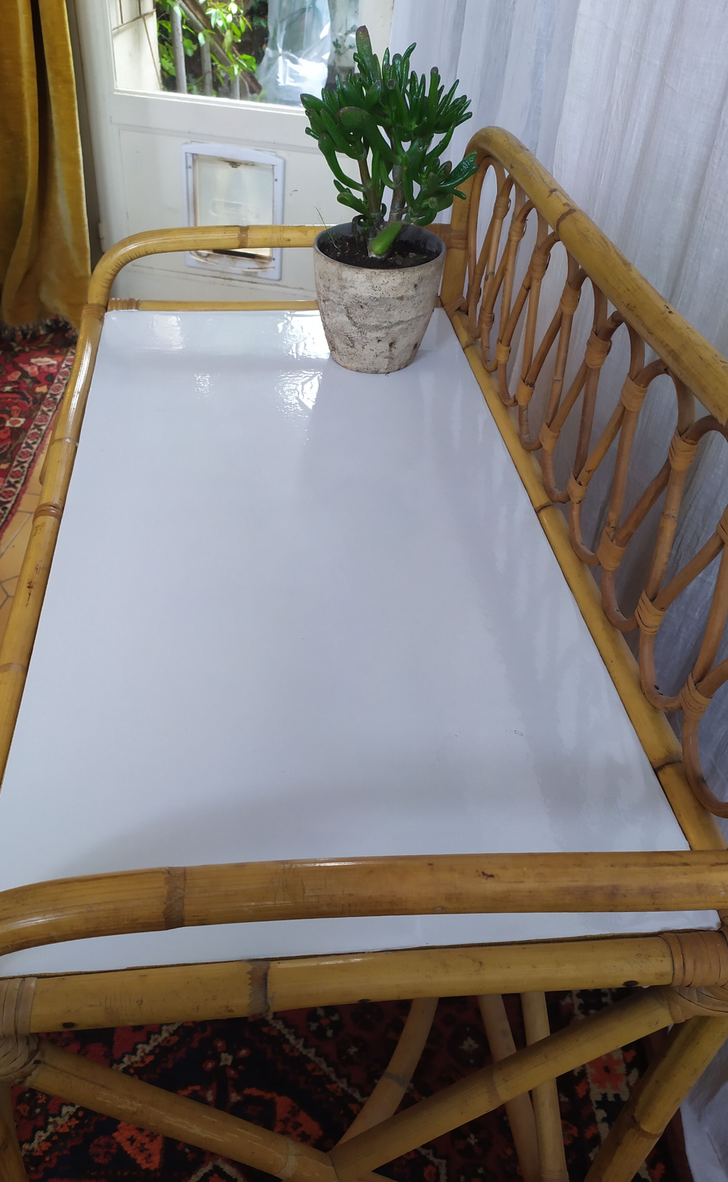 Vintage bamboo and rattan desk