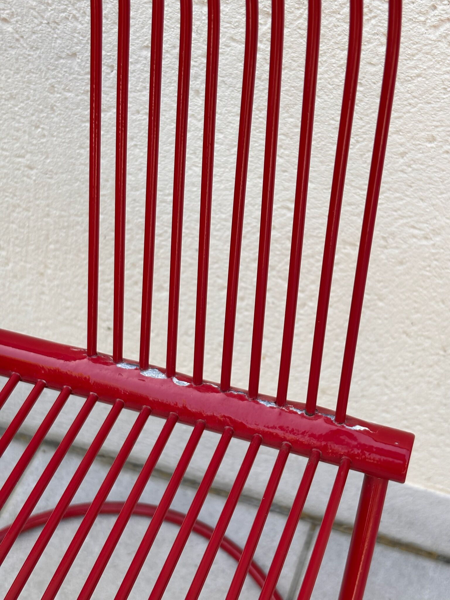 Swing Chair Jutta and Herbert Ohl Rosenthal Lübke 1982 Lacquered Red Steel