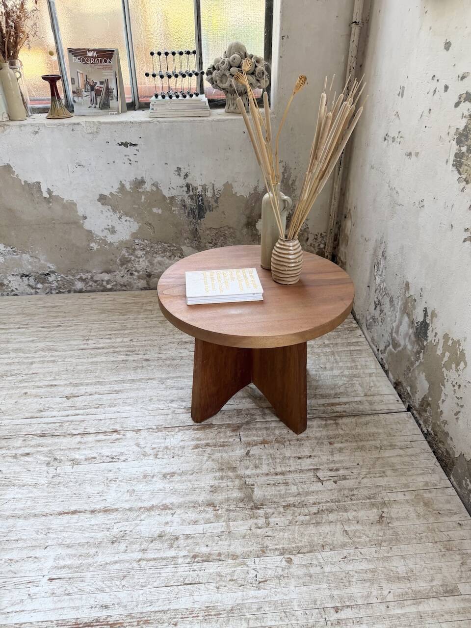 Constructivist gueridon 1950 mahogany