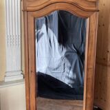 Armoire à glace ancienne style Louis XV en noyer massif