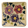 Handmade ceramic flower trivet