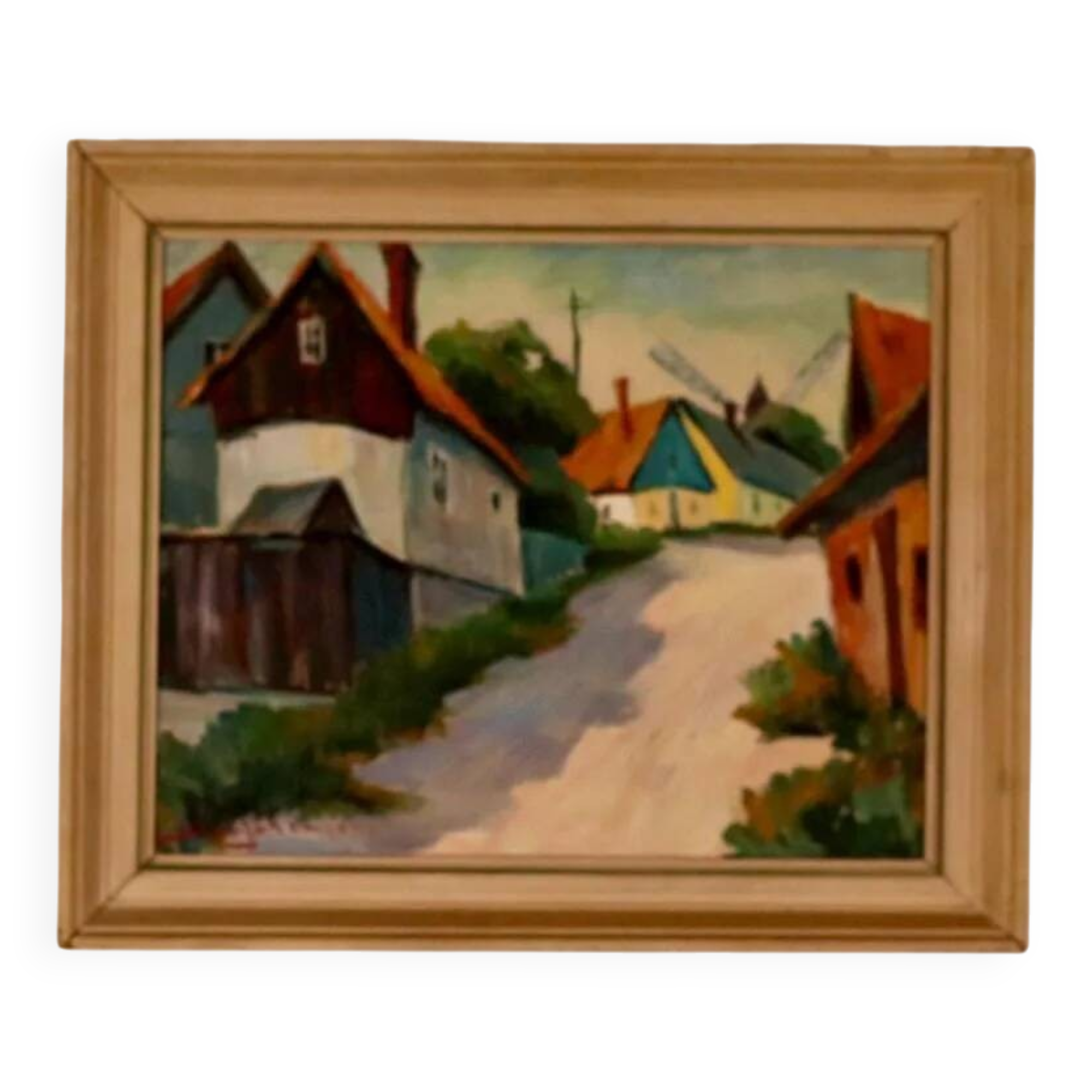 « Scène de village » par Alvar Johansson