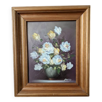 Acrylic painting on canvas still life old bohemian countryside