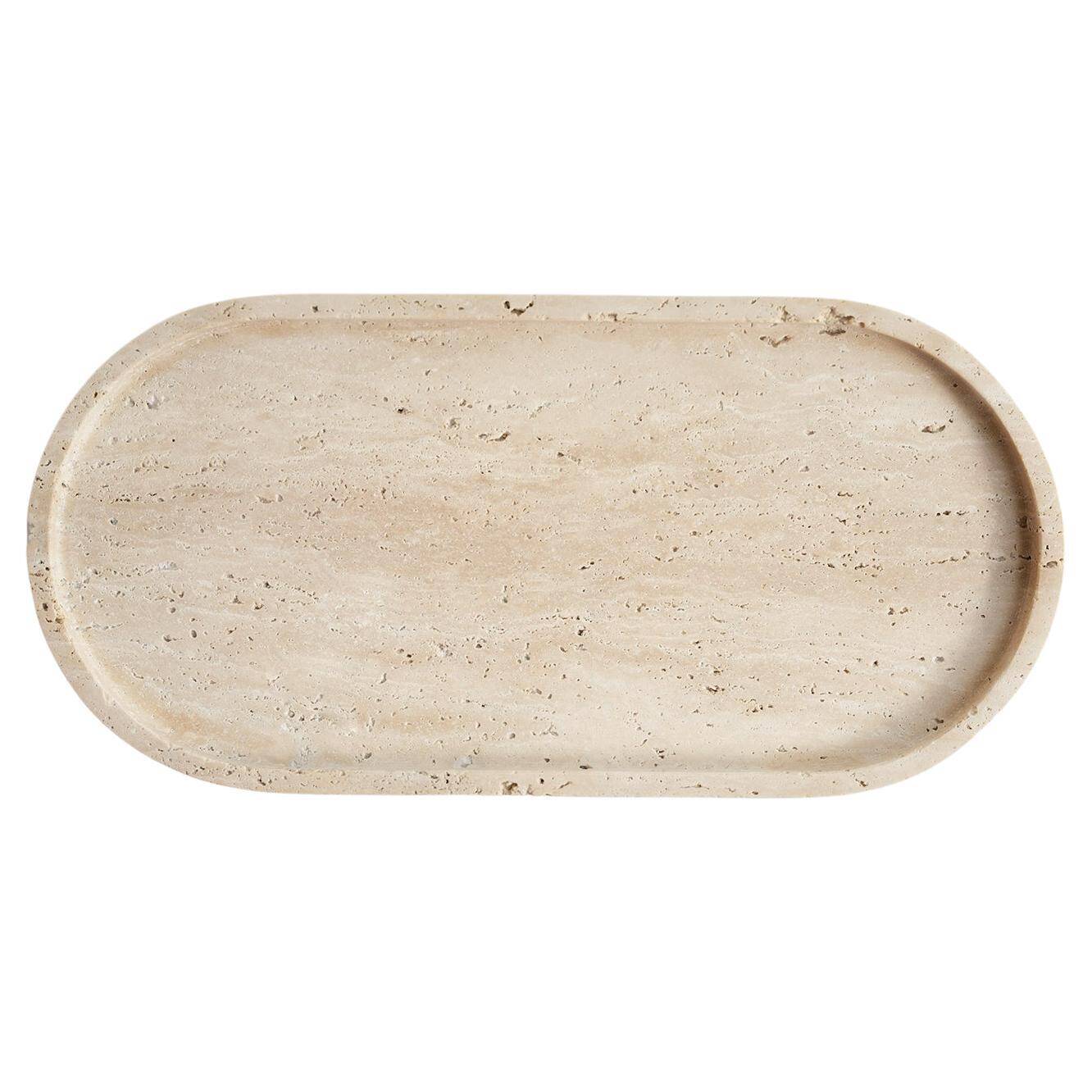 Plateau ovale travertin