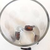 Crystal vase inlaid with button 1970s Height 25 cm