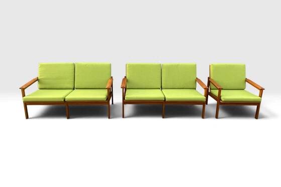 Illum Wikkelsø „Capella“ Set of 1 Armchair and 2 Sofas – Niels Eilersen – 1960s