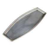 Plat à cake en métal argenté modèle coquille – poinçonné, 38 x 15 cm