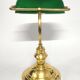 Lampe vintage de banquier en verre opalin vert