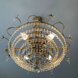 Crystal grapevine waterfall chandelier from the 70s