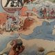 Affiche ancienne carte de la Méditerranée de 1948 - JP Pinchon