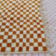 Berber rug in brown and beige check pattern - 206 x 154 cm