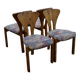 Set of 4 vintage swedish solid pine chairs 1960