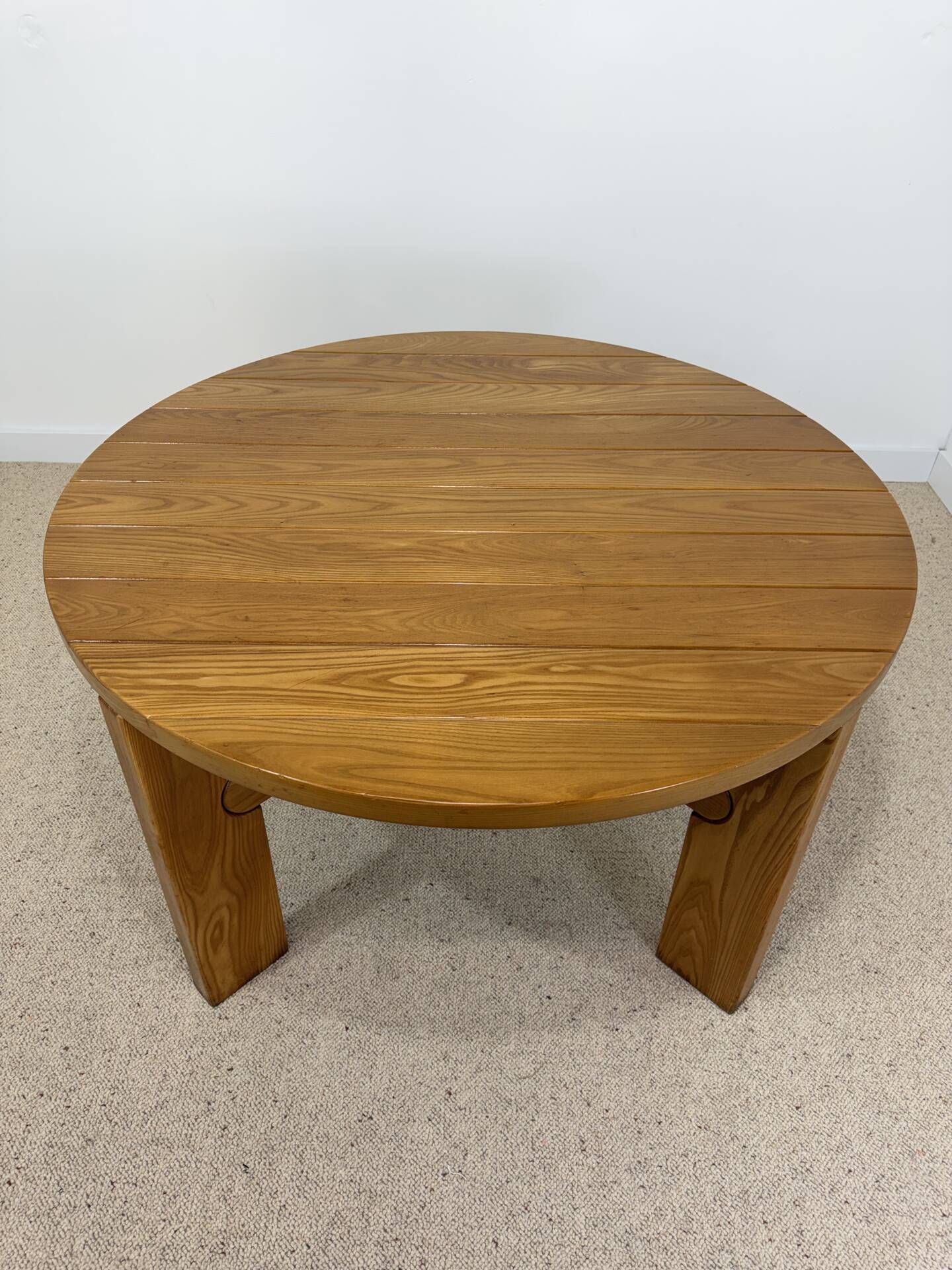 Vintage extendable round table in the spirit of Atelier Chauvin S.A. – 1970s
