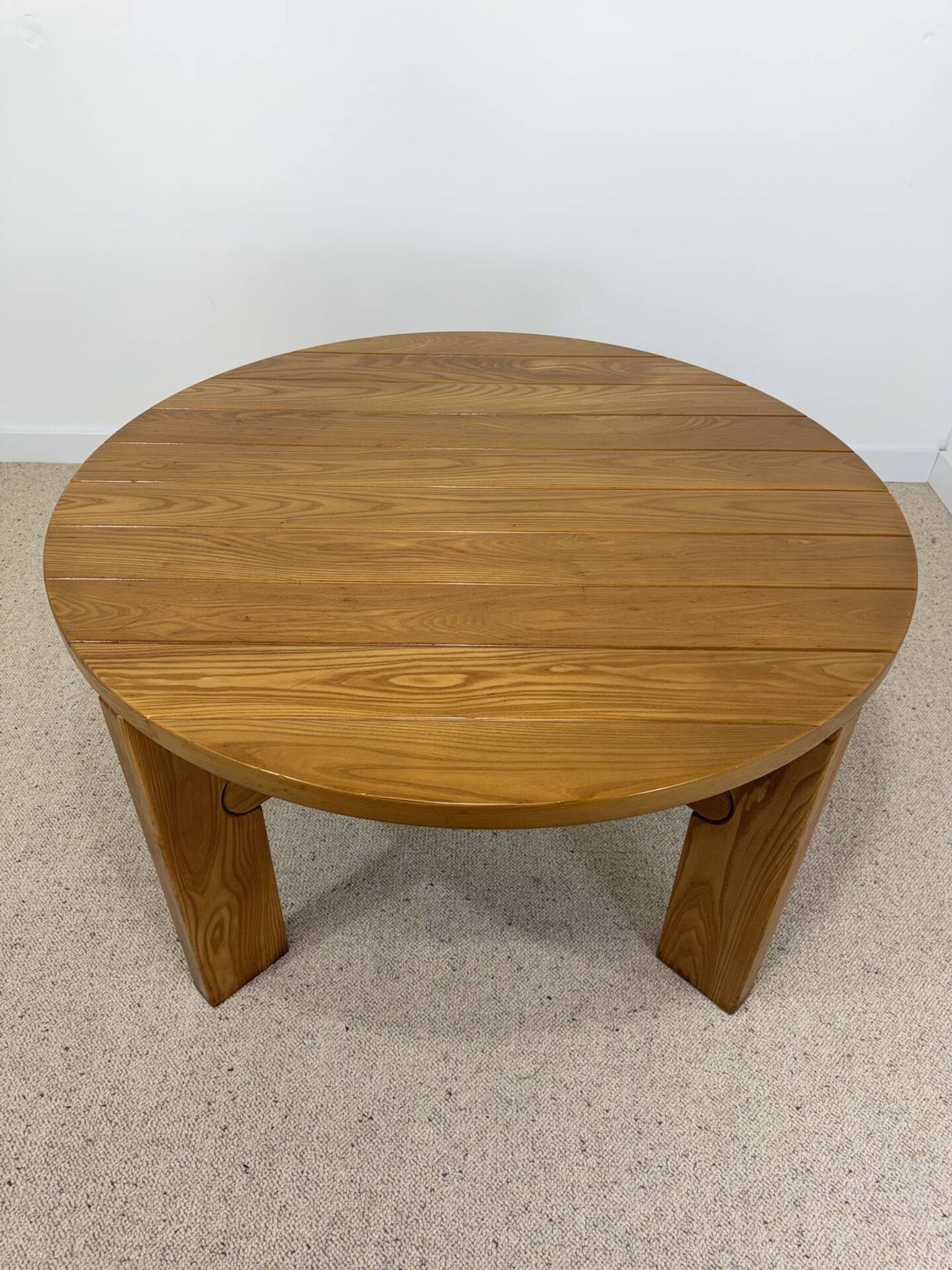 Vintage extendable round table in the spirit of Atelier Chauvin S.A. – 1970s