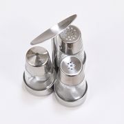Set of condiments Marianne Denzel salt and pepper, Berndorf, Austria, 1960s