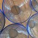 5 vintage blue tempered glass bowls