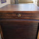 Cabinet storage cabinet with curtains, wooden, vintage.