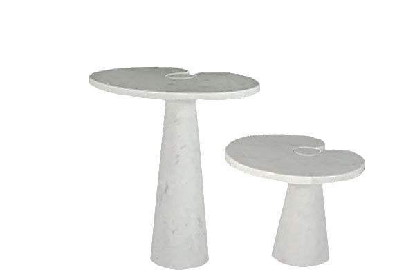 Pair of coffee tables in carrara white carrara marble