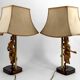 Pair of Sculptural Lamps in Gilt Bronze, Thai Dancers, 20th Century