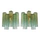 Contemporary Green “Tronchi” Murano Glass Wall Sconce in Venini Style - a Pair