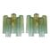 Contemporary Green “Tronchi” Murano Glass Wall Sconce in Venini Style - a Pair