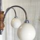 Art Deco chandelier with 4 lights in chrome metal and opaline globe - 1940s/50s