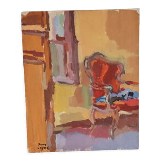 Bergère oil on panel Jean legros