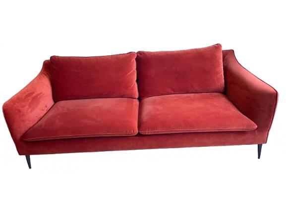 Three-seater terracotta velvet sofa Vilmers 2023 - Very good condition