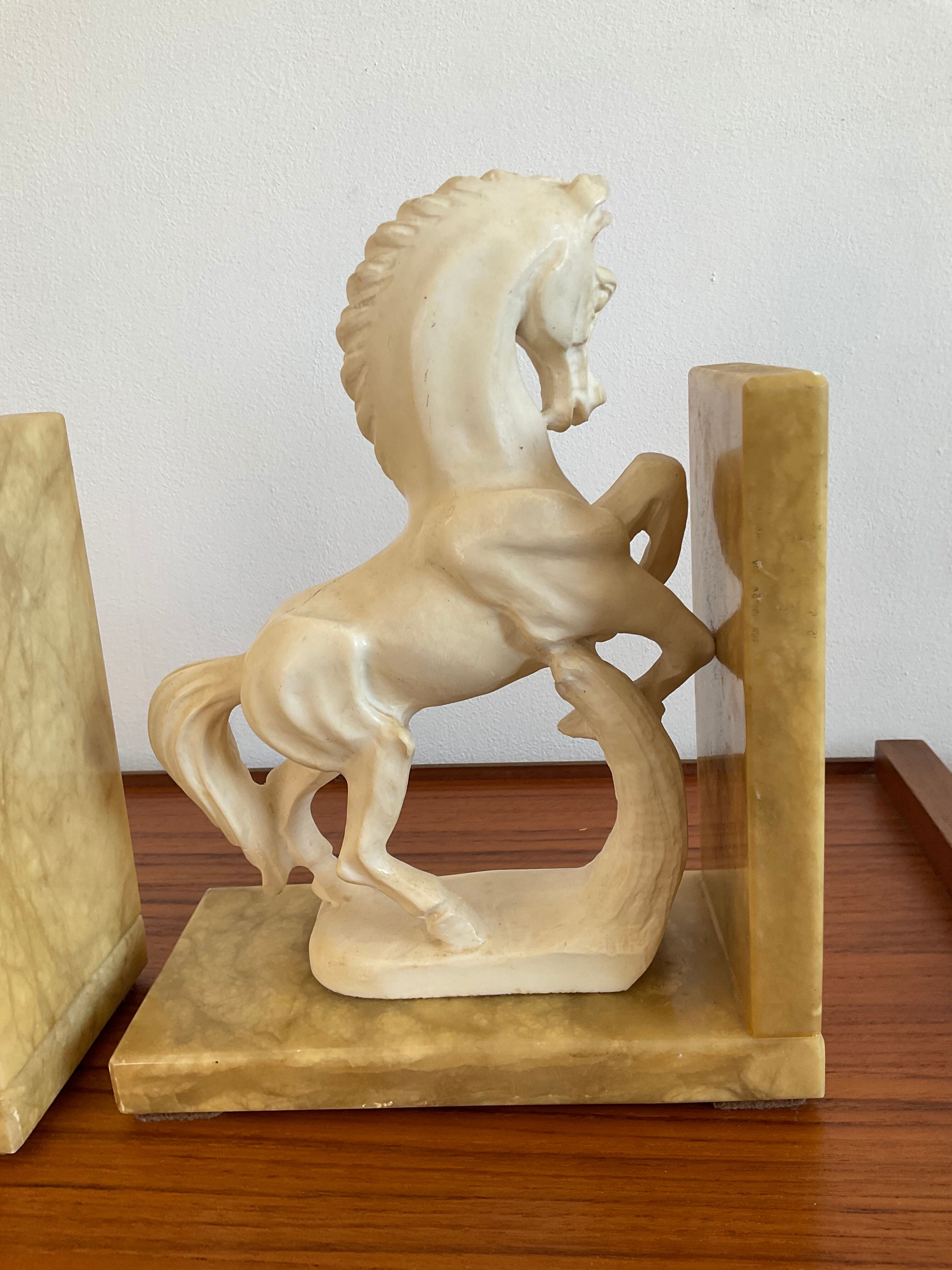 Pair of vintage marble bookends