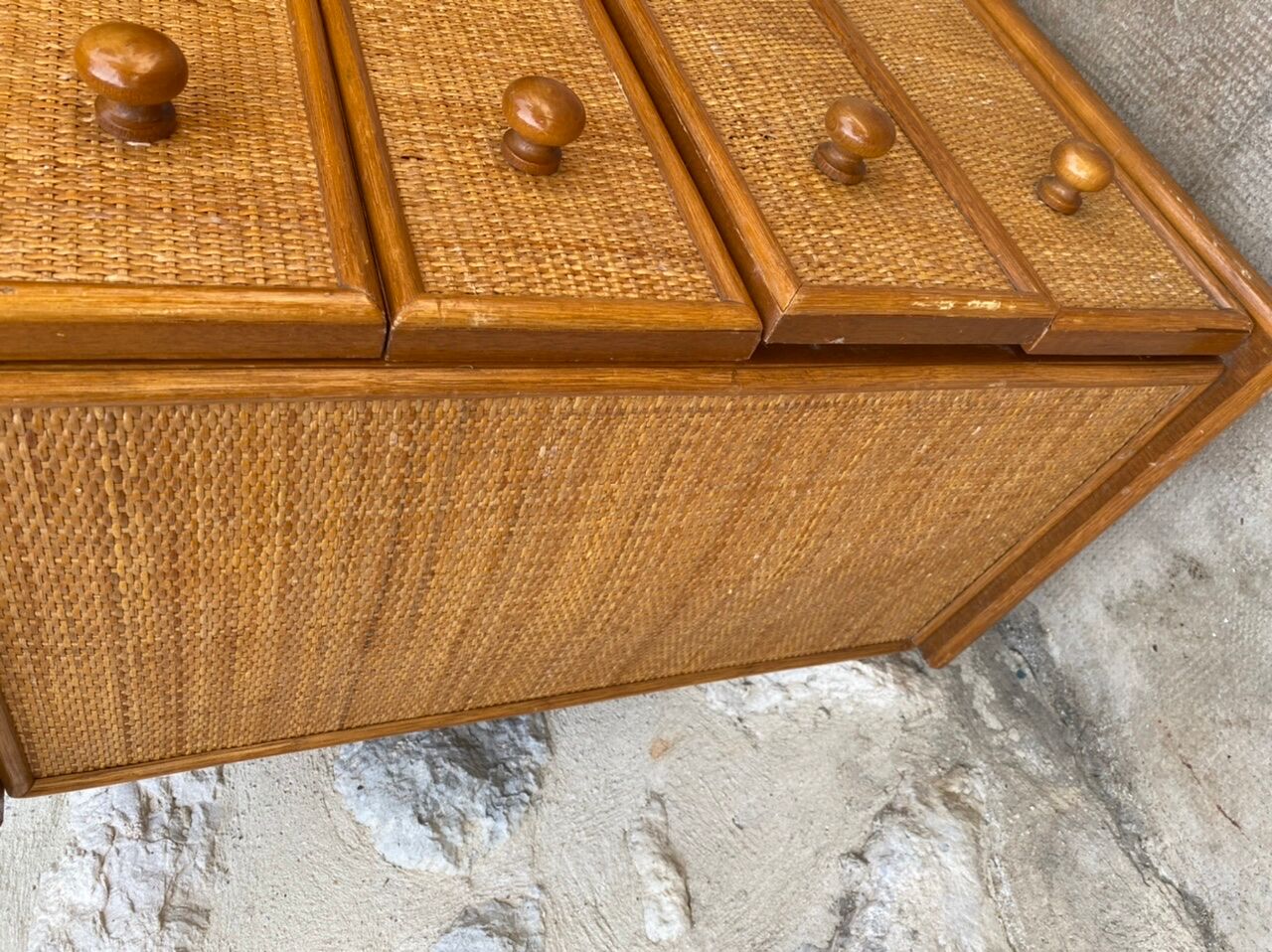 Rattan chest of drawers