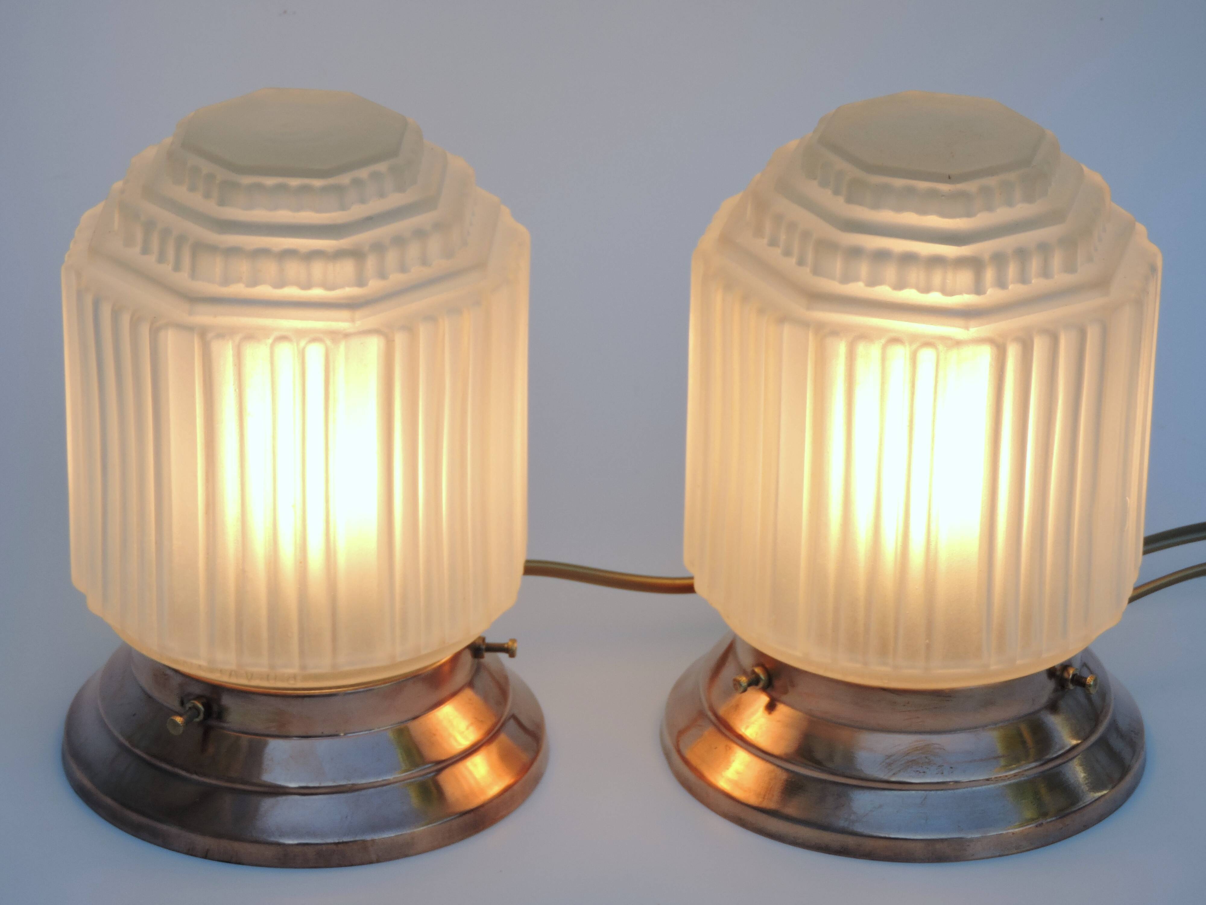 Pair of lamp building modernist art deco skyscraper skyscraper 1930 sign p d'avesn france