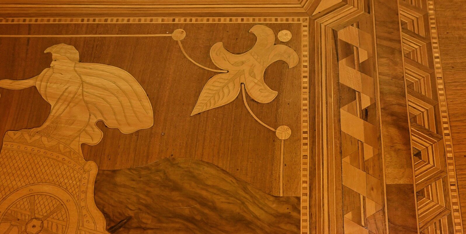 Living room table in cherry and walnut, Restoration style – late 19th century